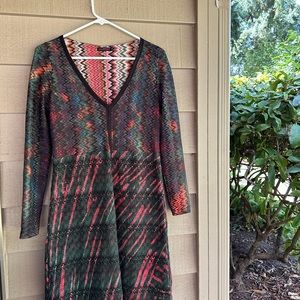 Custo Barcelona dress glitter infused v-neck long sleeves